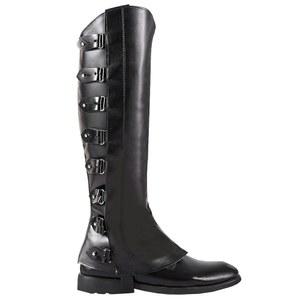 중세 해적 부츠 커버 인조 가죽 스팀펑크 신발 커버, 바이킹 제다이 전사 기사 갑옷 다리 게이터 코스프레 액세서리 르네상스 의상