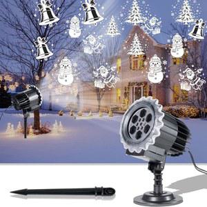 크리스마스 프로젝터 조명, 산타 눈사람과 함께하는 3D 다이내믹 회전 패턴, 야외 실내 홀리데이 장식, 벽 창문 지붕을 위한 방수 야드 조명
