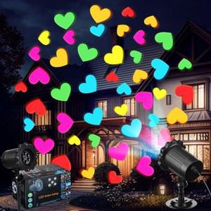 링비 발렌타인 프로젝터 조명 실외, 각도 조절이 가능한 65 LED 하트 프로젝션 램프, 홀리데이 파티 정원용 방수 조경 장식