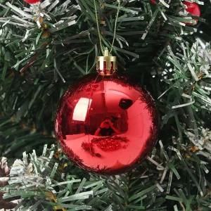 MLSTORE 트리 장식볼 레드유광 12개입 6CM  크리스마스트리장식 크리스마스파티용품
