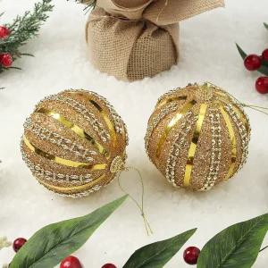 오너먼트세트 글리터라인 트리 장식볼 2p세트 10cm 2개 크리스마스인테리어 크리스마스트리방울