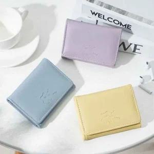 곰돌이 파스텔톤 미니 반지갑 카드 지폐 보관지갑