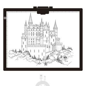 다이아몬드 페인팅 라이트 패드 A3, 마그네틱 클립 및 펜 홀더가 장착된 LED 박스 트레이서, 3레벨 밝기 USB 전원 조광 가능한 아트크래프트 스케치 페인팅용