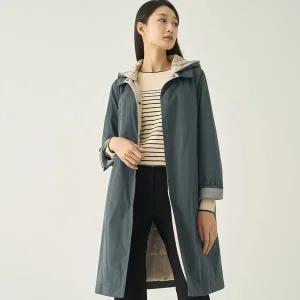 [지센] 2컬러 후드탈착 체크배색 코트형 점퍼 LCJPNA22_P410376106