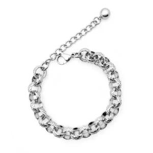 [라일리쥬얼리] Rly 써지컬 텍스처 체인 팔찌 커플 스트릿 볼드 팔찌