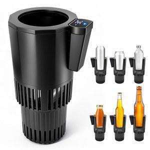 자동차 컵 홀더용 자동 냉각 및 난방 캔 쿨러, 커피 워머 2인치 1컵 쿨러 머그 워머, 휴대용 12V 냉장고 여행용 머그잔 급속 기능 포함