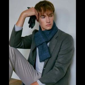 닥스 ACC 남성 네이비 체크 울 머플러 DBMU5F960