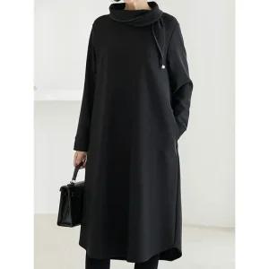 김여사 [빅사이즈](겨울신상)(~99) 기모 스티치 터틀 원피스 5OP511125