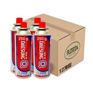 용량이 13% 더 많이 들어있는 대성 부탄가스 250g 12개 캠핑 연료