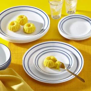 코렐 6인 홈 클래식 카페 18P 블루 접시 세트 집들이 신혼부부 그릇 선물