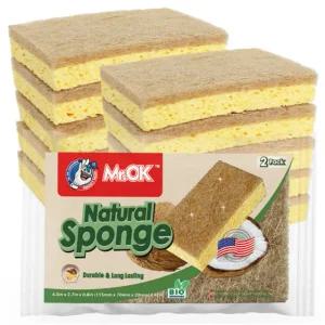 Mr.OK 천연펄프 셀룰로오스 코코넛 수세미 2개입 x 5개