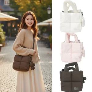[백화점판] 휠라 푸퍼 미니 토트백 여성 데일리 숄더 크로스백 패딩 가방