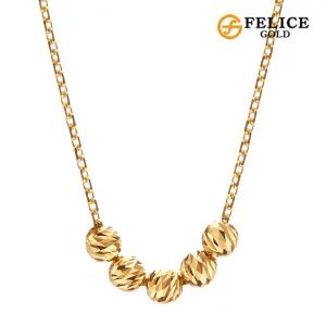 [펠리체골드] 14K 샤인 컷팅볼 목걸이