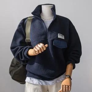 (안나앤플러스) 로시 반집업 플리스 맨투맨[티셔츠EAD19] 빅사이즈