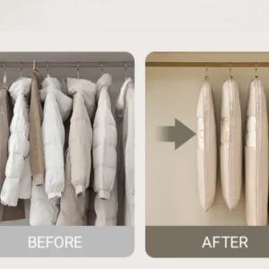 옷걸이형 롱코트 압축팩 제로부피 압축파우치 옷걸이 압축커버 압축팩