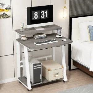 원룸 조립식 1인용컴퓨터책상 2단 책상 자취방 1인 거치 미니 1인용 프린터 낮은