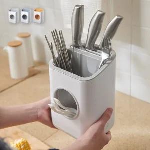 키밍 다용도 물빠짐 수저통 칼꽂이 칼거치대 수저꽂이 수저 조리도구통