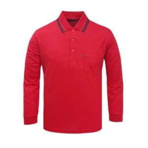 쿨론 단추티(레드) 긴팔티 무지 카라티셔츠 남여공용 티셔츠 라운드티셔츠 스판티셔츠 긴팔티셔츠