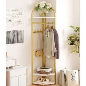 코너수납장 모서리 선반장식장 수납 책장 다용도 거실장 삼각장 골드