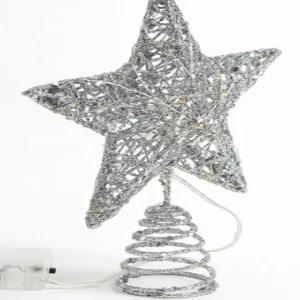 LED 트리 탑별 실버 (15X20CM)   꼭대기별 츄리 성탄절 별조명