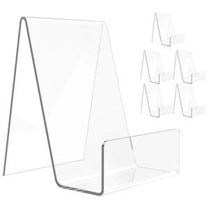 Operitacx 6pcs 아크릴 책 디스플레이 스탠드 홈 오피스 라이브러리 및 소매 공간용 데스크톱 정리용 독립형 홀더
