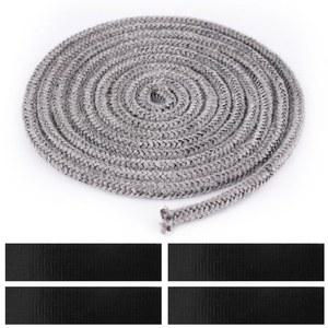 [미국배송] 4PCS 조인트 테이프가 있는 스토브 로프 0.23X98.42인치 내화 유리 섬유 벽난로 그릴 파이프 단열재 검사 플랩용 내열 목재 도어 개스킷 밀봉