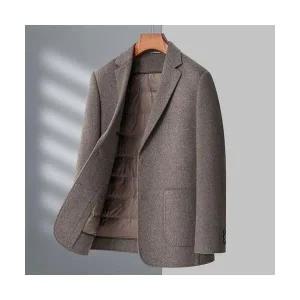 남성 데일리 정장자켓 겨울 모직 양면 오리털 패딩 안감 탈부착 정장 코트 다올4