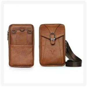 [하프클럽/]인기있는 미니 힙색 보조 가방 가죽 허리색 크로스