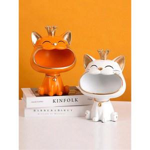 입벌린 고양이장 홈인테리어 장 피규어 장식 모던 감성 동물 소품 도자기