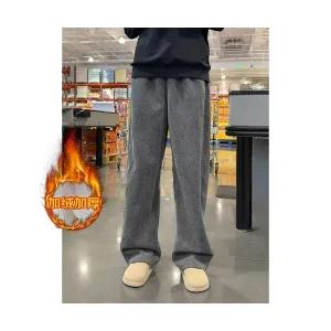 스콕 남성 면바지 차콜 헤링본 바지 가을 겨울 기모 도톰한 후드 니트 커브 JEN4