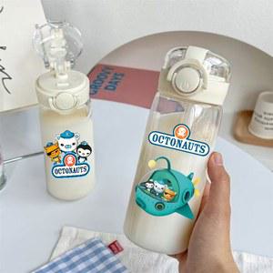 선물, Octonauts 스포츠 플라스틱 휴대용 빨대 물컵, 물병, 400 600ml 야외 투명 휴일