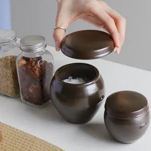 양념 항아리 수제 전통 보관 미니 항아리 장독대 간장 인테리어 조미료 양념통 소금통 도자기 주방 식탁