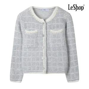 [르샵] 주얼리 버튼 스퀘어 짜임 니트 가디건 (BP9KC023A)