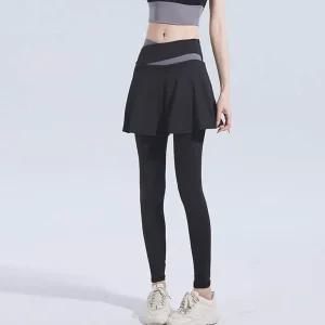 라인 여자 절개 포인트 레깅스 스커트 요가 헬스 런닝 스타킹쇼핑몰 융털 여성 1 복 기모치마 바지