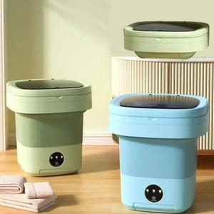 15L대용량 접이식 미니세탁기 소형세탁기 탈포함 가정용 속옷 양말 건 여행 휴대용 그린
