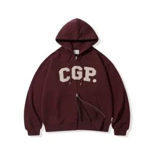 코드그라피 codegraphy CGP 아치 로고 후드 집업버건디