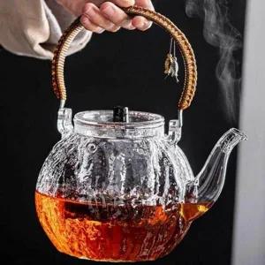 [골드스마일]내열 유리 소재 차 끓임 주전자 티포트