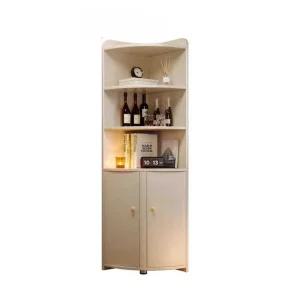 원목 코너장 거실 모서리장 수납장 틈새 선반 책장 장식장