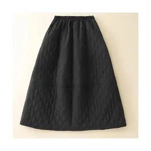 여성 데일룩 스커트 A라인 가을 겨울 빅사이즈에 솜을 넣어 슬림핏 꽃봉오리 DAOL4