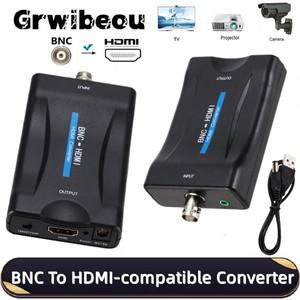 BNC-HDMI 변환기 복합 BNC  오디오 입력을 HDMI 출력 어댑터로 720P/1080P DVD 셋톱박스 TV용 USB 케이블