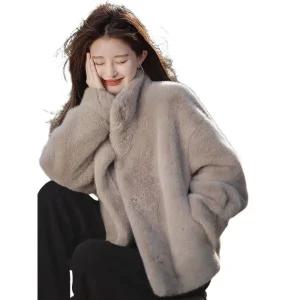 에코퍼자켓 페이크퍼 재킷 하이넥 인조밍크 겨울