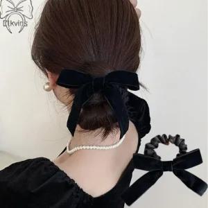 벨벳 머리끈  곱창밴드 리본