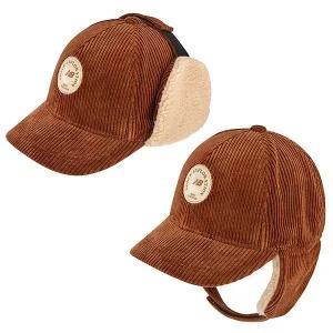 [뉴발란스]국내매장판 뉴발란스 키즈모자 코듀로이 귀달이캡 NK8BCF305U-BROWN P2512 방한모자