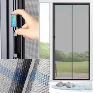 전원주택 잠금장치 미닫이 원터치 현관 롤방충망 모기방지 자동 파리