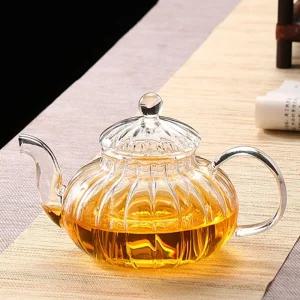 (로하티) 호박 내열유리 차포트(600ml)거름망 타임티폿 티폿 가정용 선물용 집들이 포트