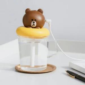 브라운 필터 생수병 사무실 탁상용 USB 미니 가습기 무소음 물병 휴대용 페트병 차량용 용가