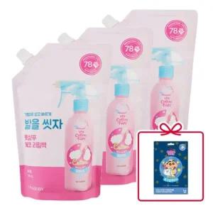 온더바디 발을씻자 풋샴푸 비누향 리필 500ml 3개+짱구 각질팩 1회분 엘지생활건강 발보습 발스크럽 족욕