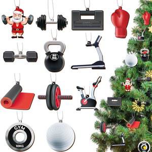 크리스마스 트리를 위한 36개 피트니스 체육관 장식 나무 운동 트리 선반 홀리데이 장식용 산타클로스 스포츠 컬렉션