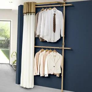 수납 옷걸이 기둥형 시스템 폴대 커튼 행거 2단 원룸 공간활용 수납함 정리함 침실 정리 길이 방문 틈새