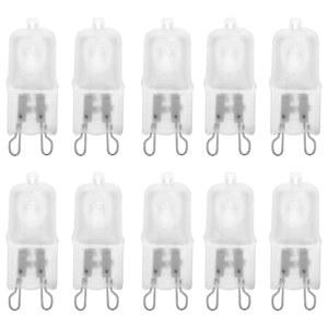 10 팩 프로스트 렌즈 디머블 Q50/G9/FR/120V G9 JCD 50와트 120볼트 T4 JD 타입 할로겐 특수 조명 전구 오븐 레인지 후드 다운 램프 샹들리에 스콘 고정 장치